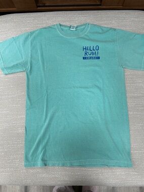Comfort Colors Teal 'Hello Rum! Aruba' Short Sleeve Tee